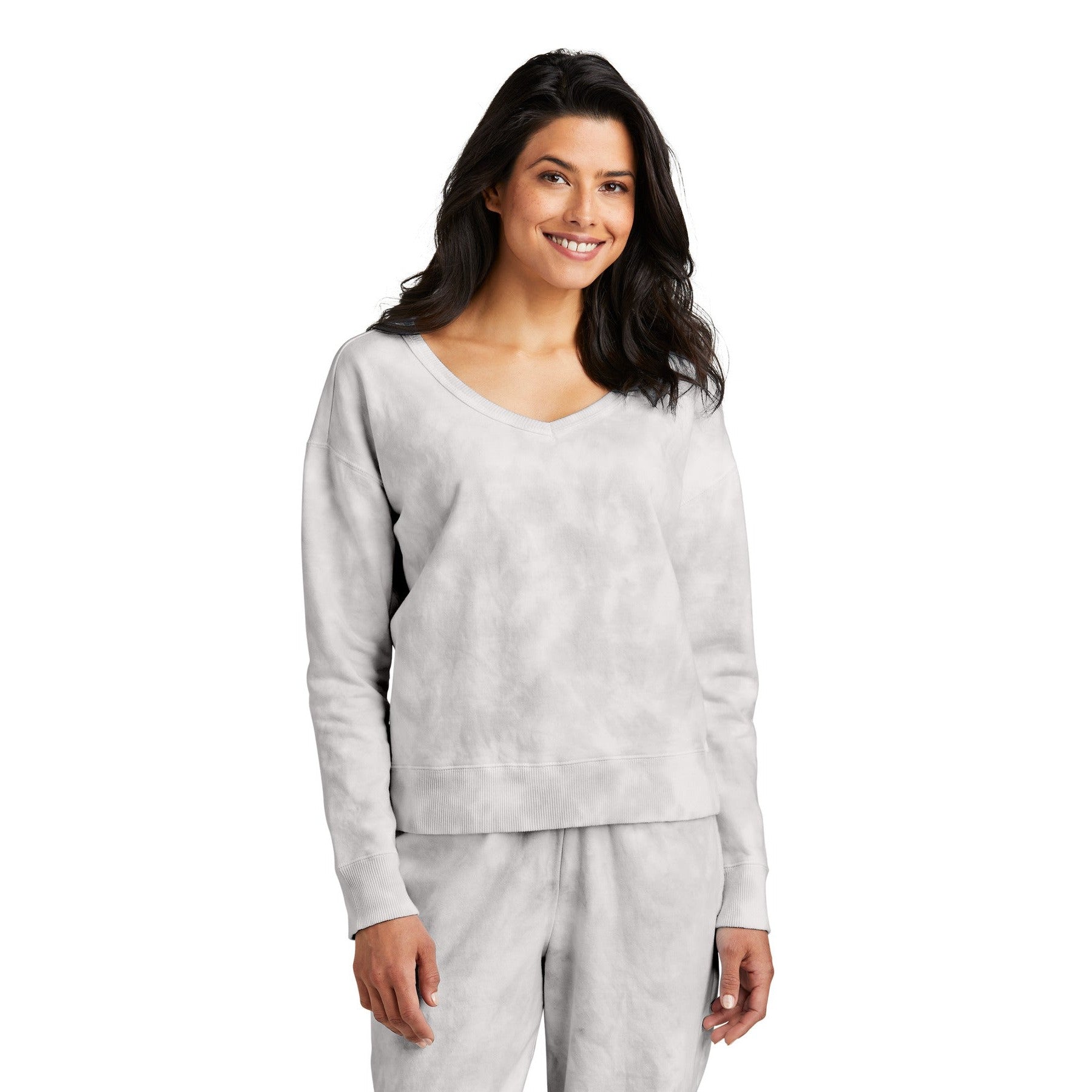 Port & Company-Port & Company® Women's Beach Wash® Cloud Tie-Dye V-Neck Sweatshirt LPC140V-MedTech-4